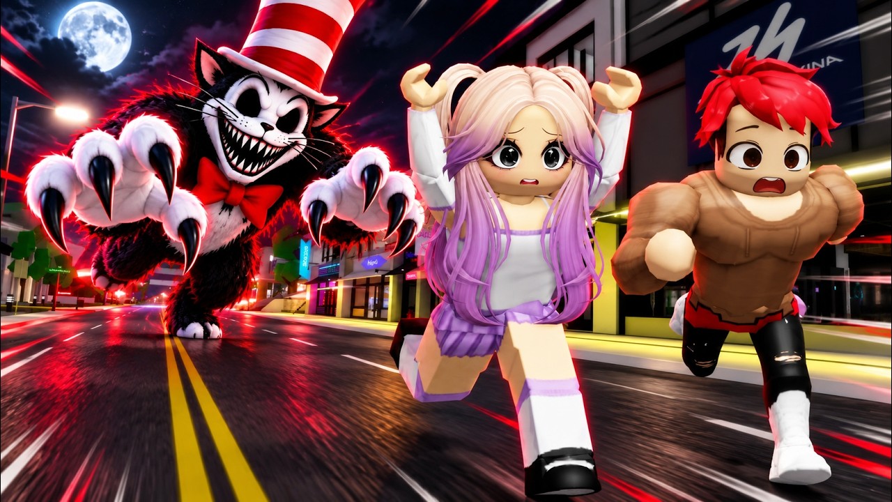 SOBREVIVIMOS al ATAQUE de THE CAT IN THE HAT en BROOKHAVEN con LYNA en ROBLOX