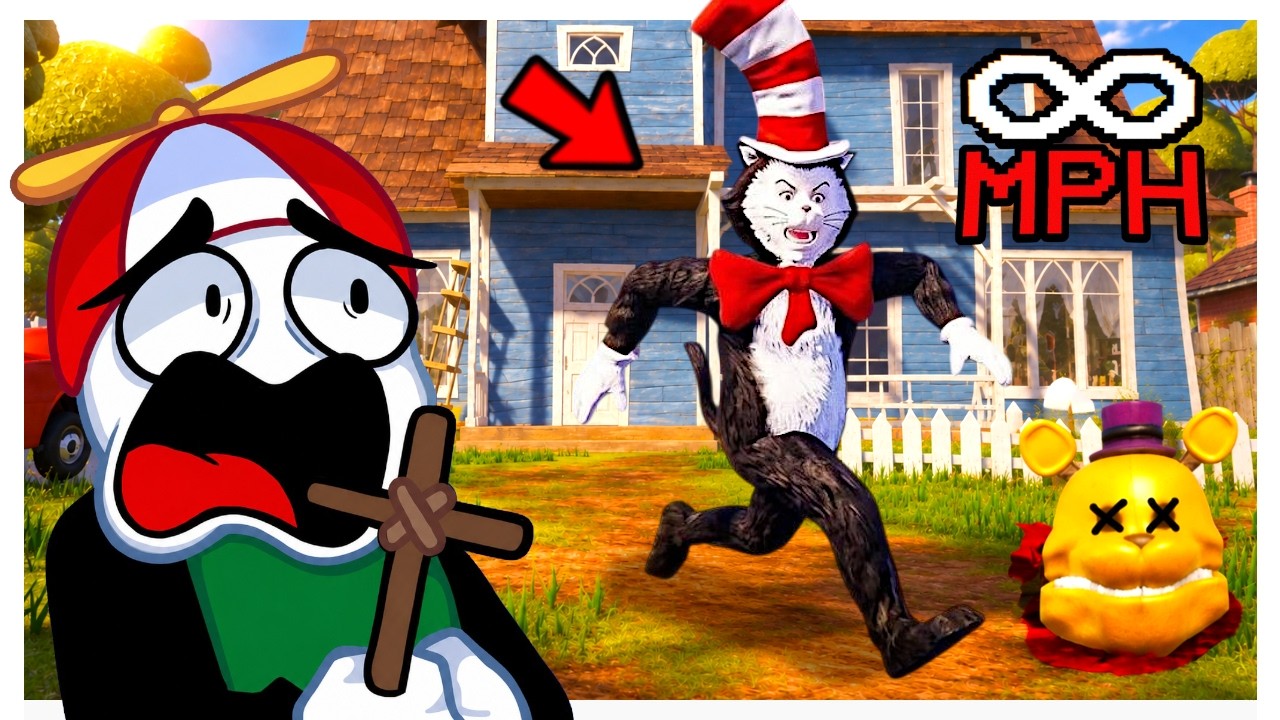 Sobrevivi A El Gato En El Sombrero De Hello Neighbor / FNAF Mod
