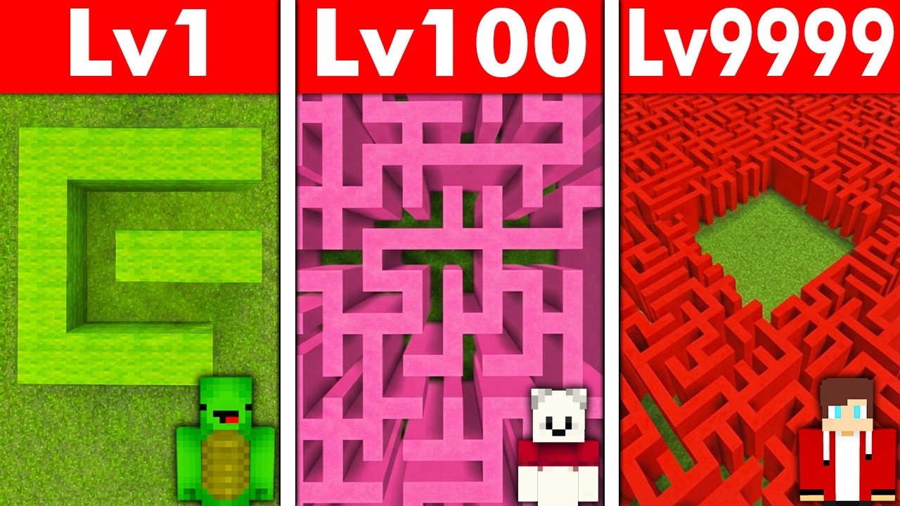 NOOB Vs PRO: BIGGEST MAZE BUILD CHALLENGE in Minecraft