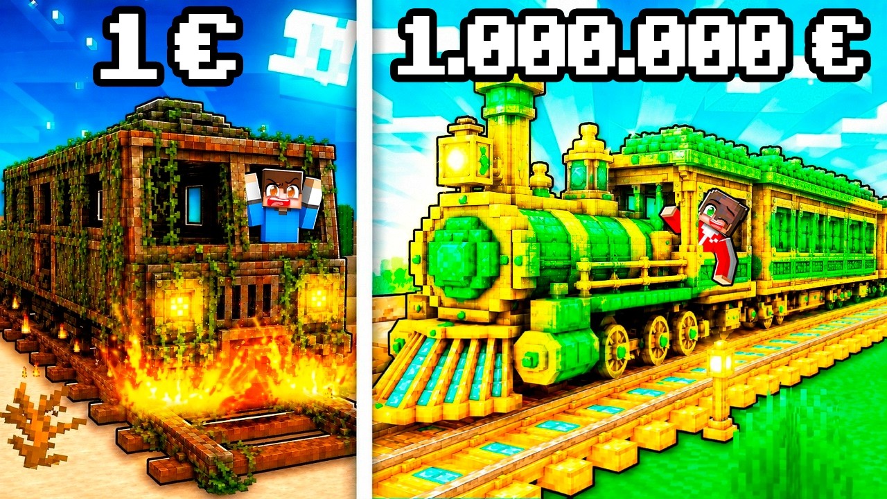 1€ VS 1.000.000€ ΤΡEΝΑ στο MINECRAFT!!