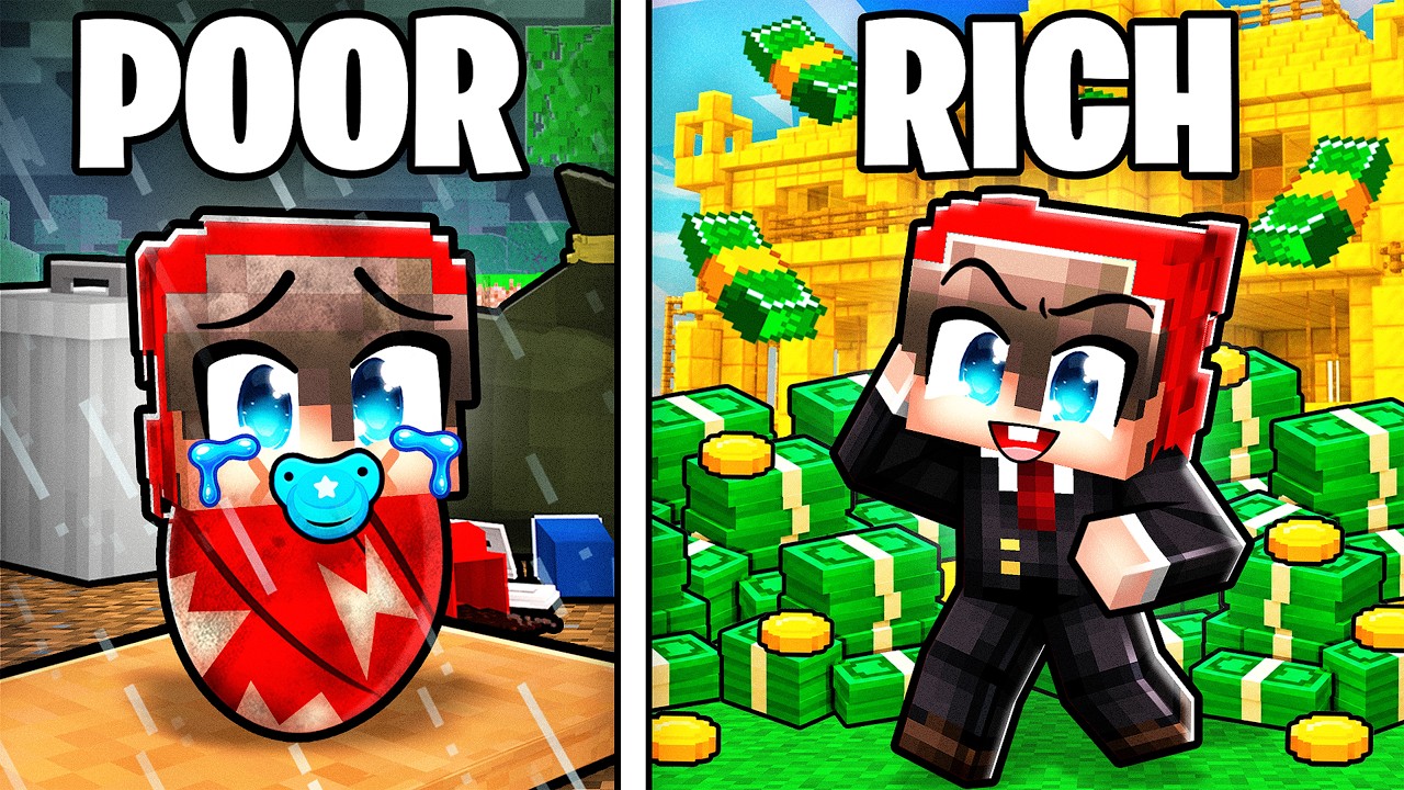 From POOR to RICH BABY in Minecraft!
