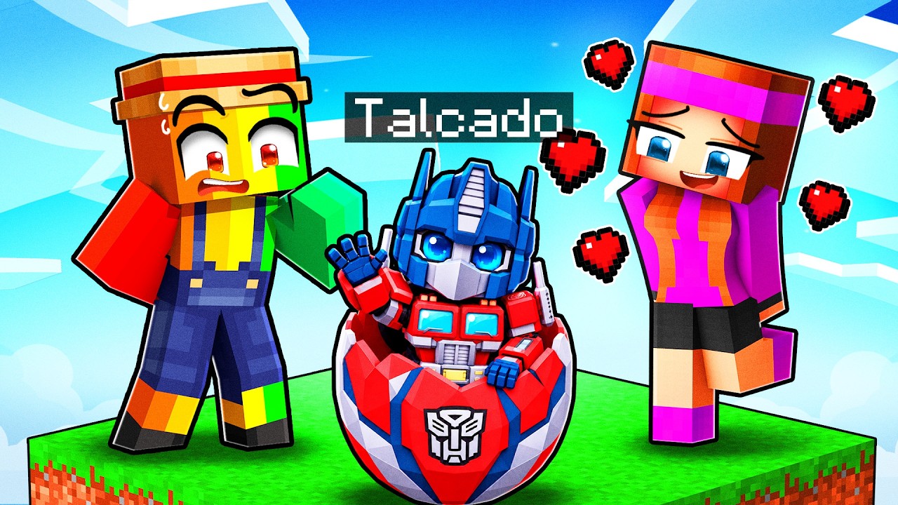 J'ai prétendu être un BÉBÉ TRANSFORMERS en One Chunk sur Minecraft !