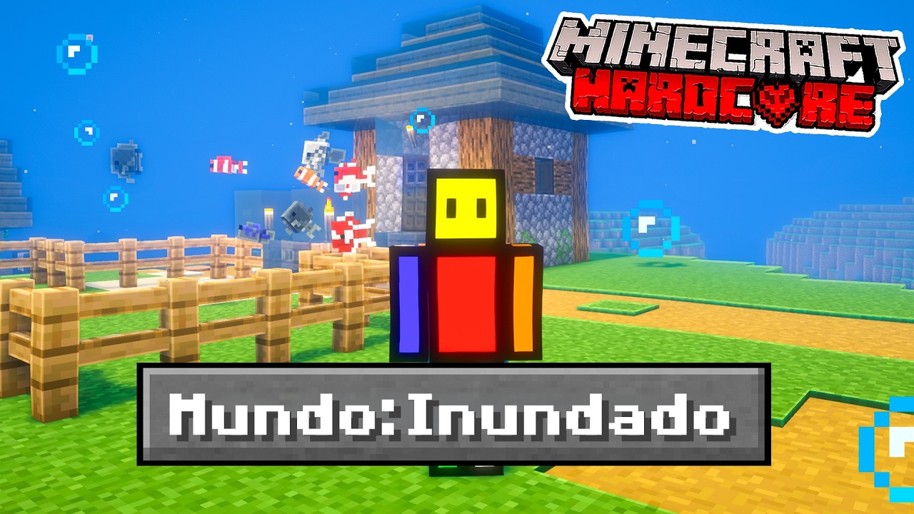 Sobreviví 100 Días en un Mundo INUNDADO💧 en Minecraft Hardcore