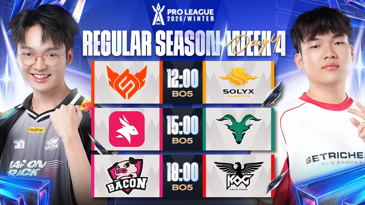 การแข่งขัน RoV Pro League 2026 Winter | รอบเก็บคะแนน Week 4 Day 4