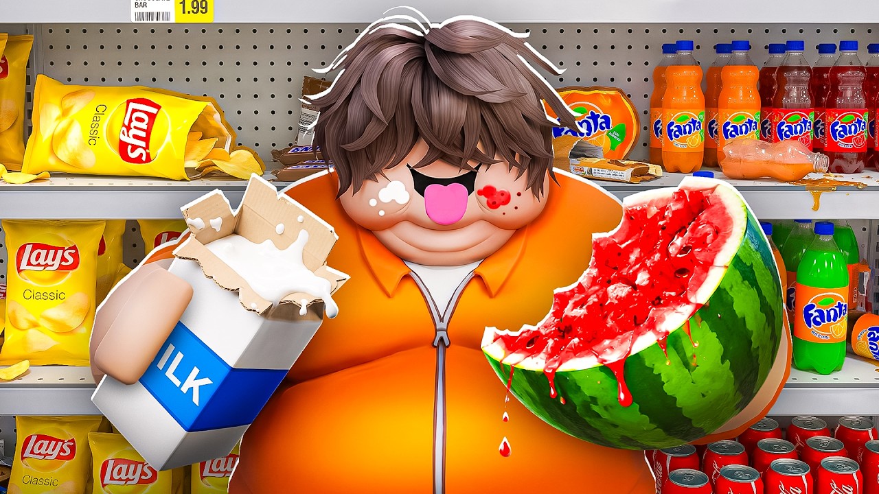 ربلوكس كل كلشيء في البقالة في 24 ساعه ! Eat everything in a grocery