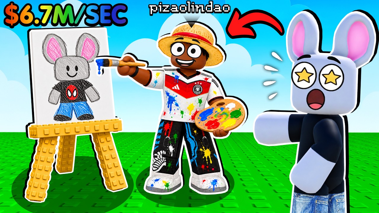 PINTANDO PARA FICAR RICO NO ROBLOX COM O LARRYZINHO! DESAFIO DE DESENHO!