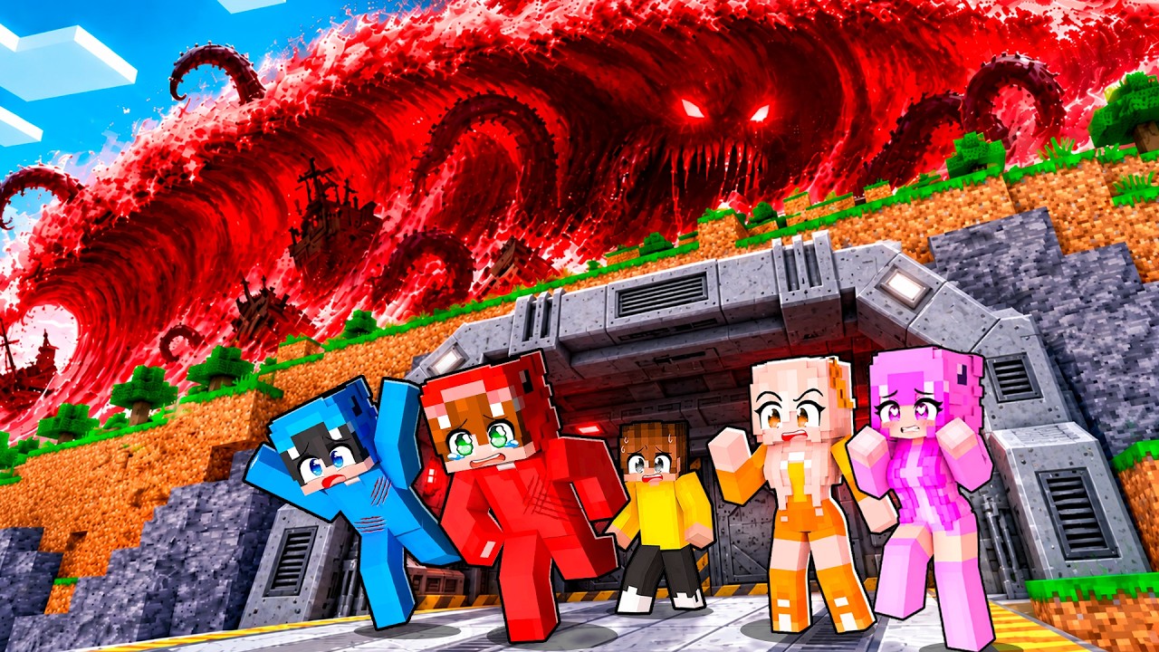 TSUNAMI DE SANGRE vs BUNKER MÁS SEGURO en Minecraft!