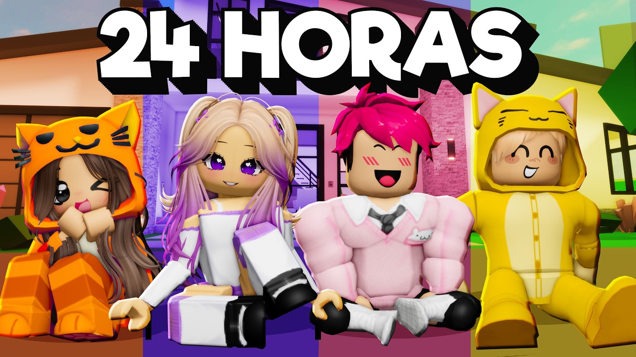 24 HORAS en un MUNDO de UN SOLO COLOR con el Team en Brookhaven Roblox