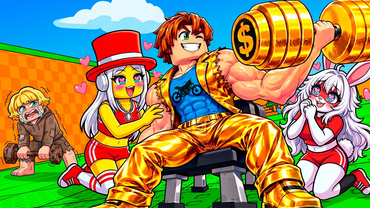 Only RICHS Get STRONGER In Kick a Lucky Block!