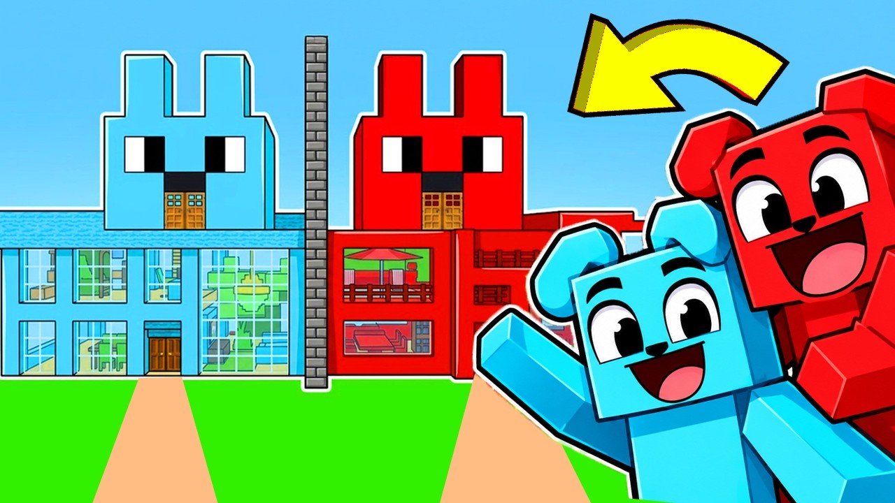 NOWY DOMEK LUCZKA i PIMPKA w Minecraft 🩵❤️🏠