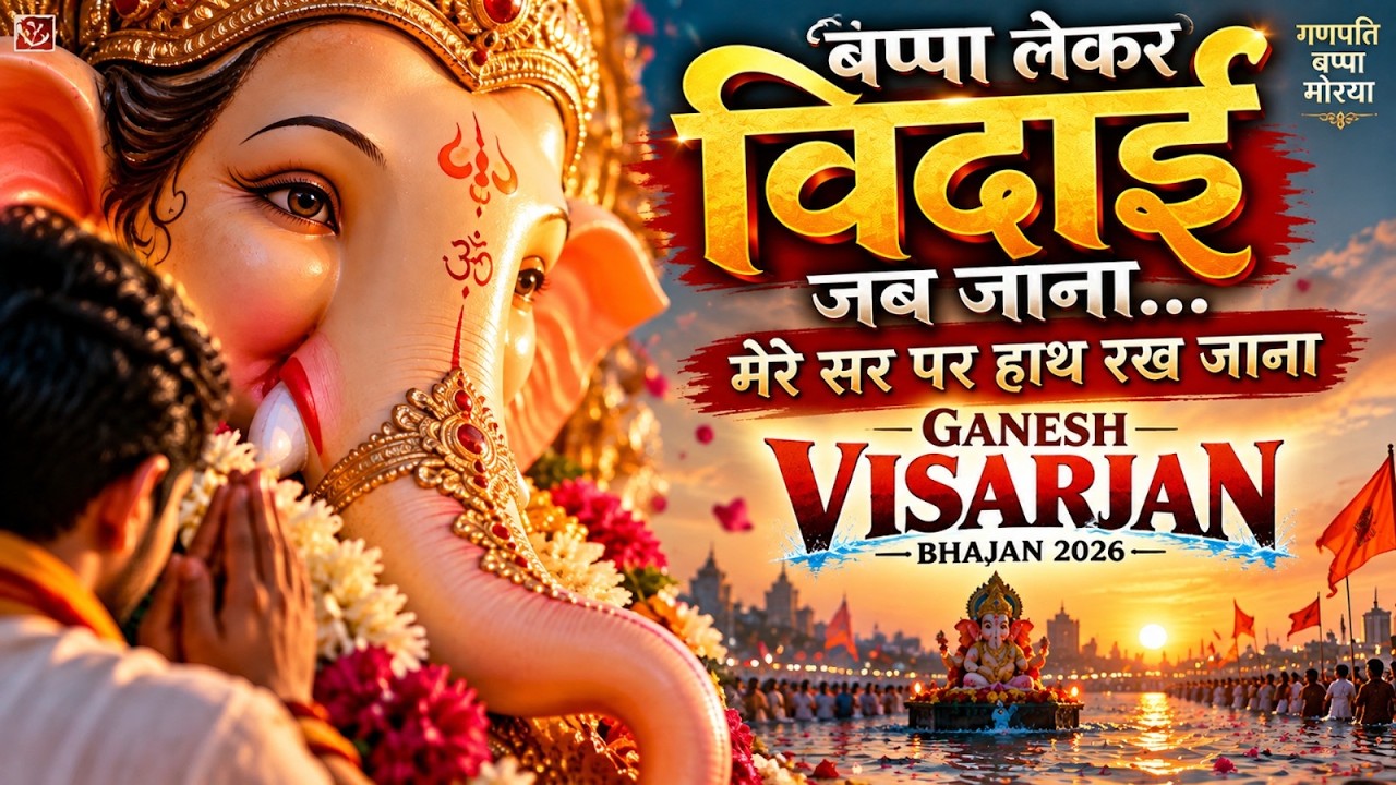 बप्पा लेकर विदाई जब जाना 🙏 | Ganesh Visarjan Bhajan 2026 | मेरे सर पर हाथ रख जाना
