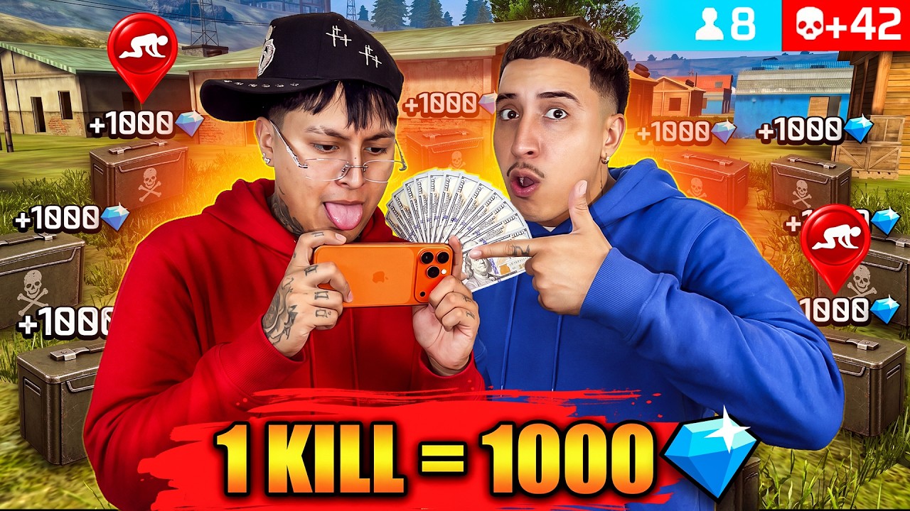 LE DOY 1,000 DIAMANTES 💎POR KILL A SANTANA EN FREE FIRE!! ME DEJÓ SORPRENDIDO*TODO ROJO 😱 | MRSTIVEN