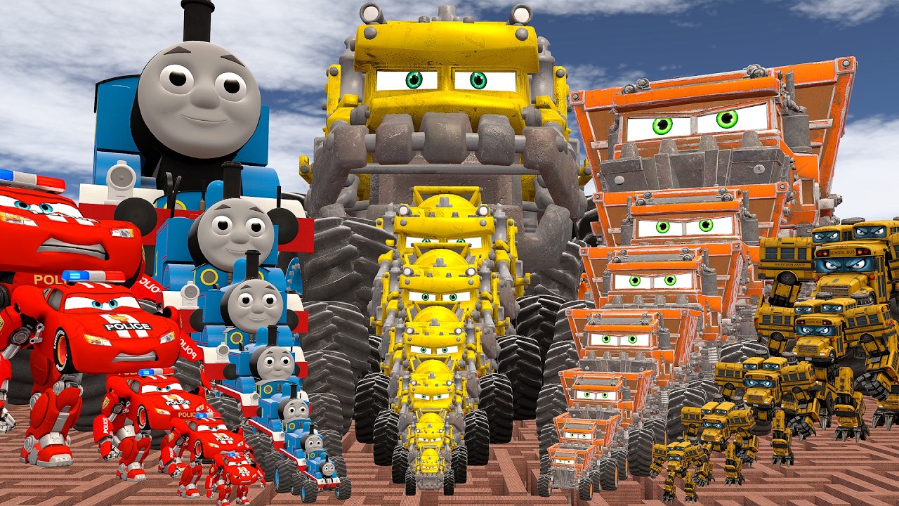 All Size Small To Large Thomas Steel Jaw Truck Thomas The Truck Mcqueen Bus Eater Amy in Maze EP 16