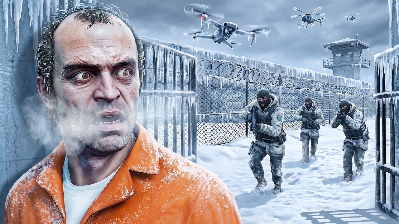 СБЕГАЮ ИЗ ЛЕДЯНОЙ ТЮРЬМЫ в GTA 5!