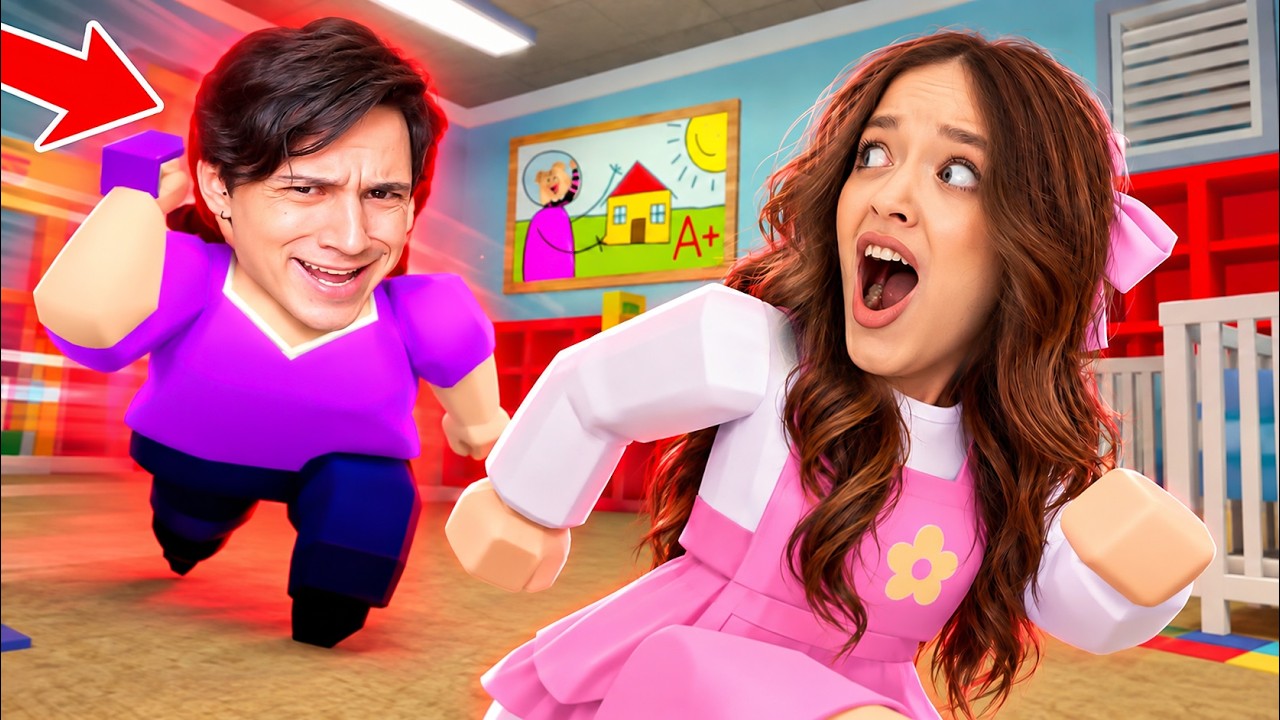 УБЕГАЮ ОТ ЗЛОЙ ХОЛИ НЯНИ В РОБЛОКС!😱КВИНКА ПОПАЛА В ДЕТСКИЙ САД..😭